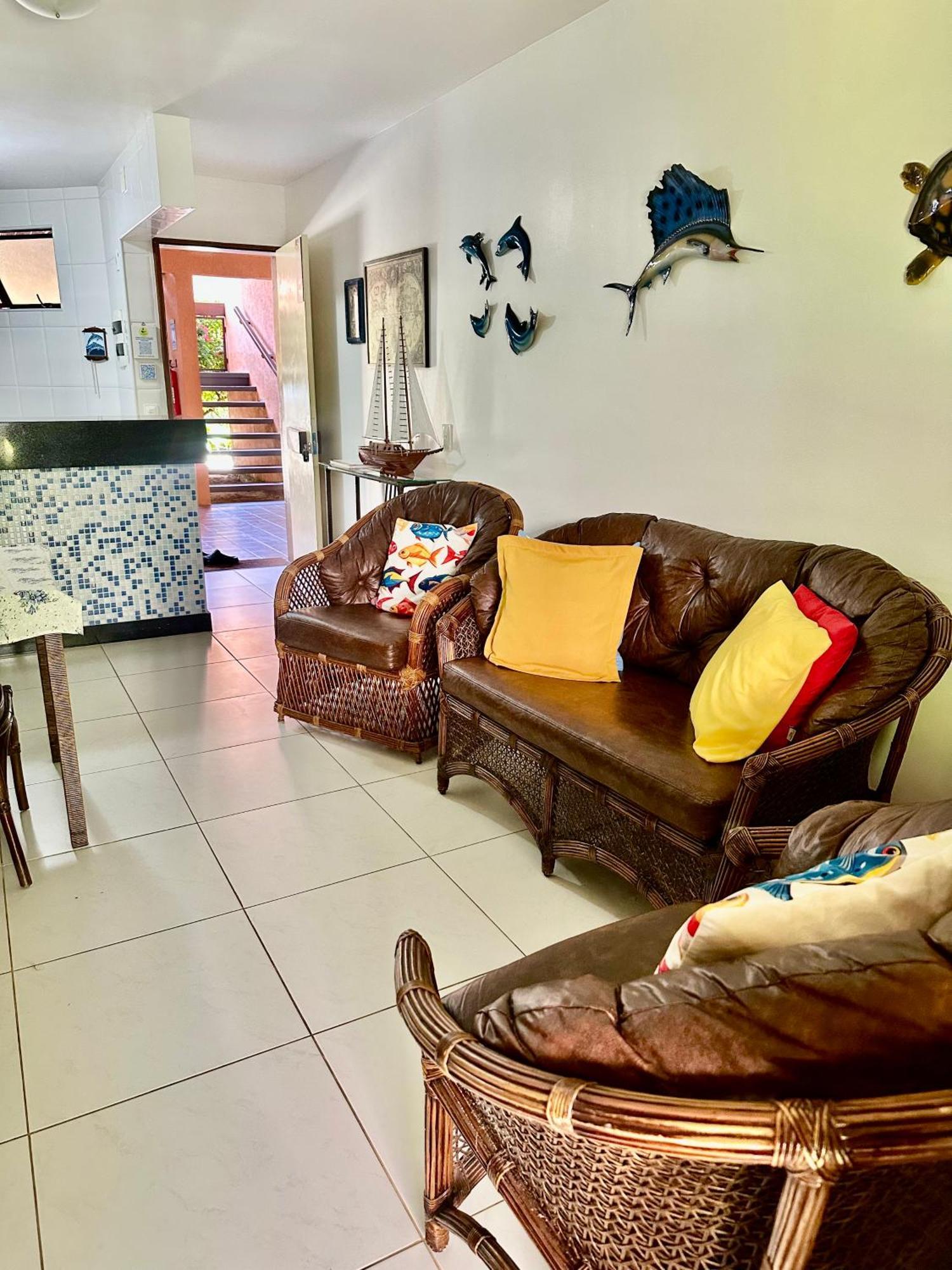 Flat Guarajuba 4 Quartos Terreo A Beira Mar - Pe Na Areia - Governanca Com Arrumadeira E Wi Fi Inclusos Camassari Экстерьер фото