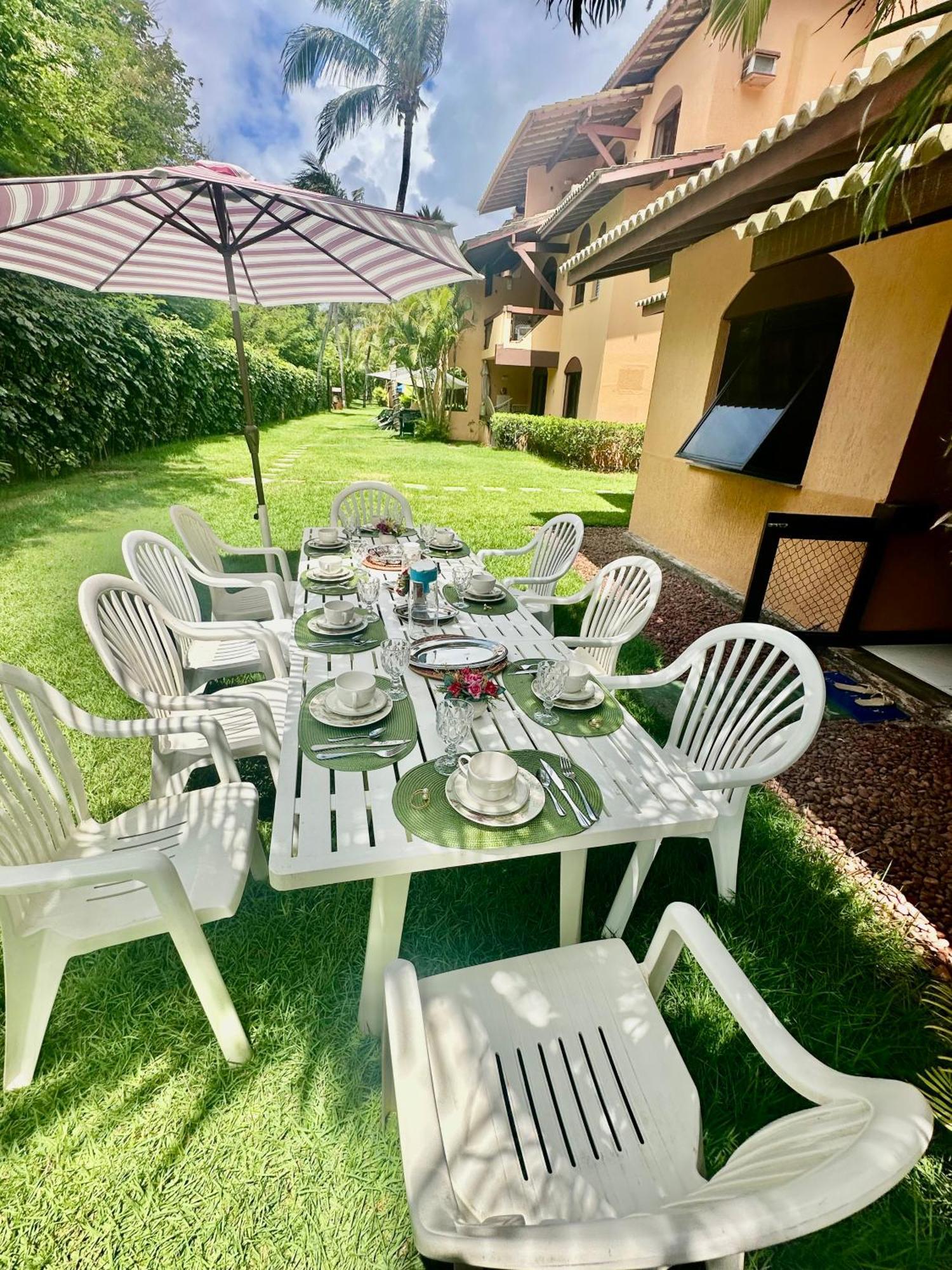 Flat Guarajuba 4 Quartos Terreo A Beira Mar - Pe Na Areia - Governanca Com Arrumadeira E Wi Fi Inclusos Camassari Экстерьер фото
